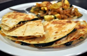 Sweet potato spinach quesadilla 3