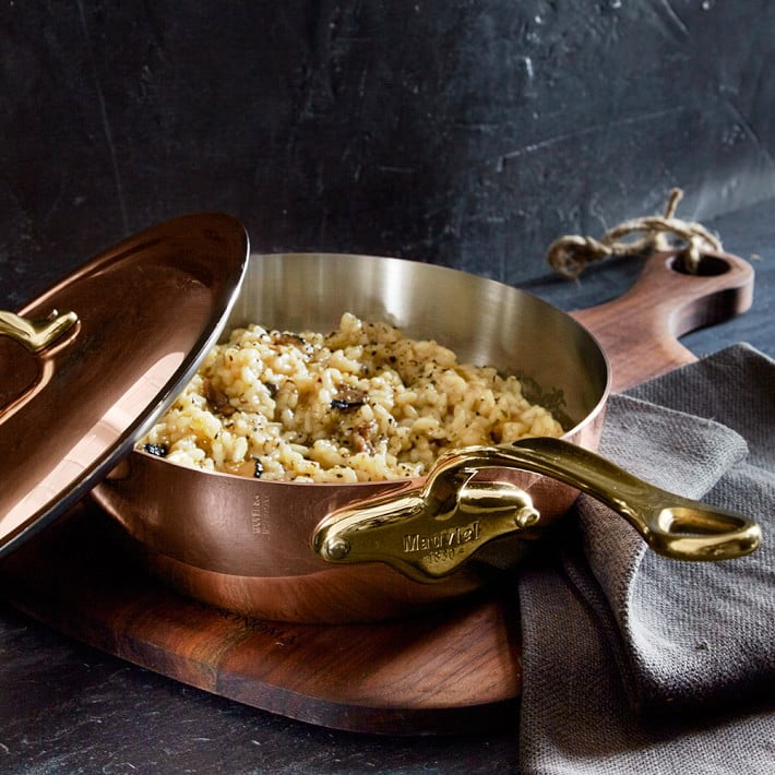 Медните съдове - елегантните господари в кухнята! 1 mauviel copper curved splayed saute pan o